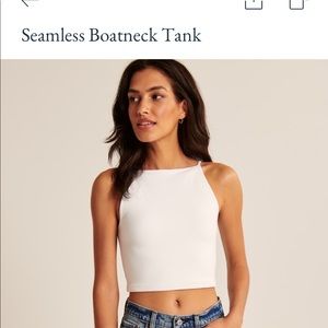 White seamless boatneck/halter cropped tank from Abercrombie, NWT
